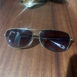 Chrome Hearts Silver and Black Aviator Glasses